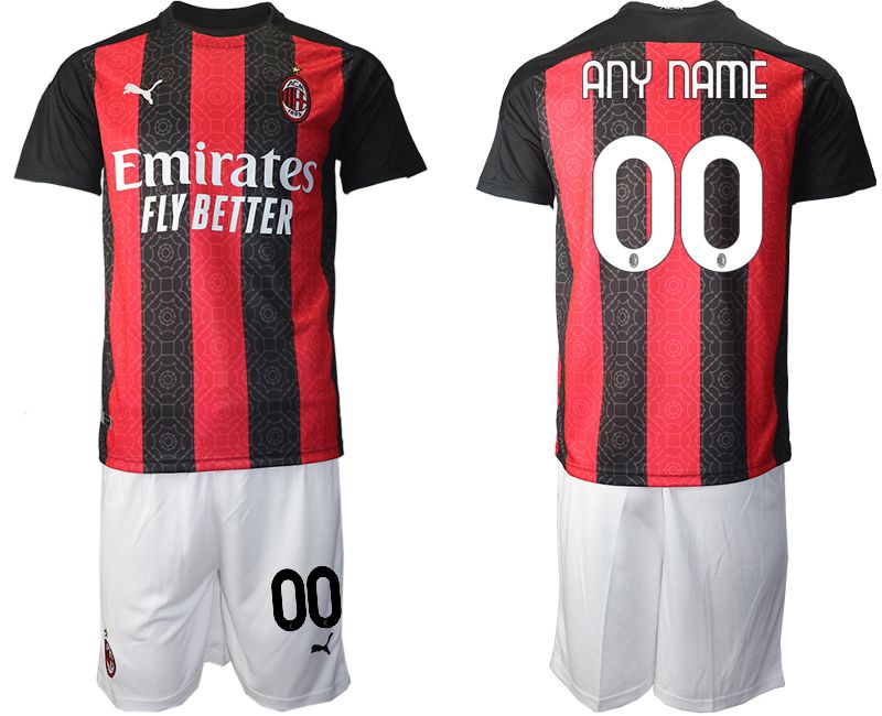 Men 2020-2021 club AC milan home customized red Soccer Jerseys